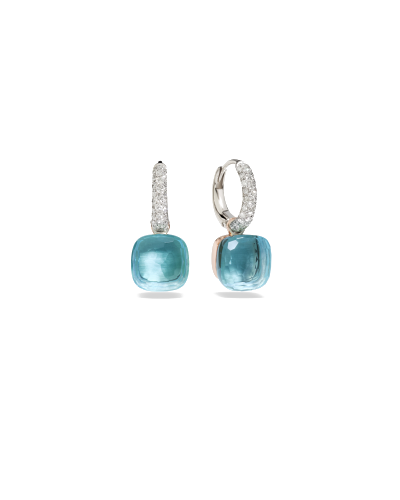 Pomellato Classic Earrings Rose Gold 18kt, White Gold 18kt, Blue Topaz (horloges)